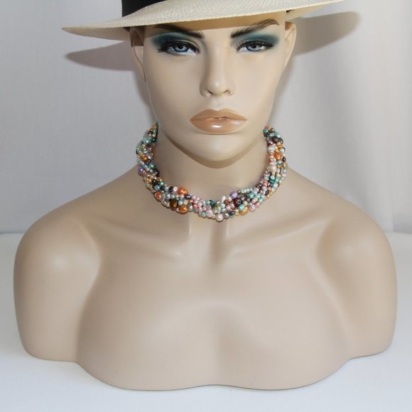 Sterling Silver 7-Strand Pearl Necklace - Picture 5 of 14